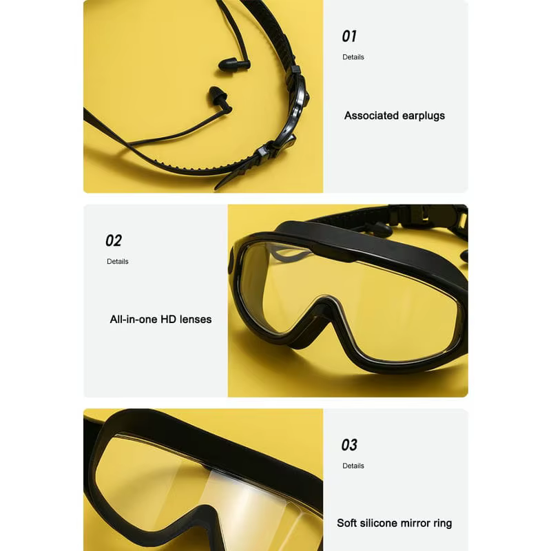 Gafas de natación antiniebla con tapones – Silicone ajustables HD para buceo y surf - imagen 5