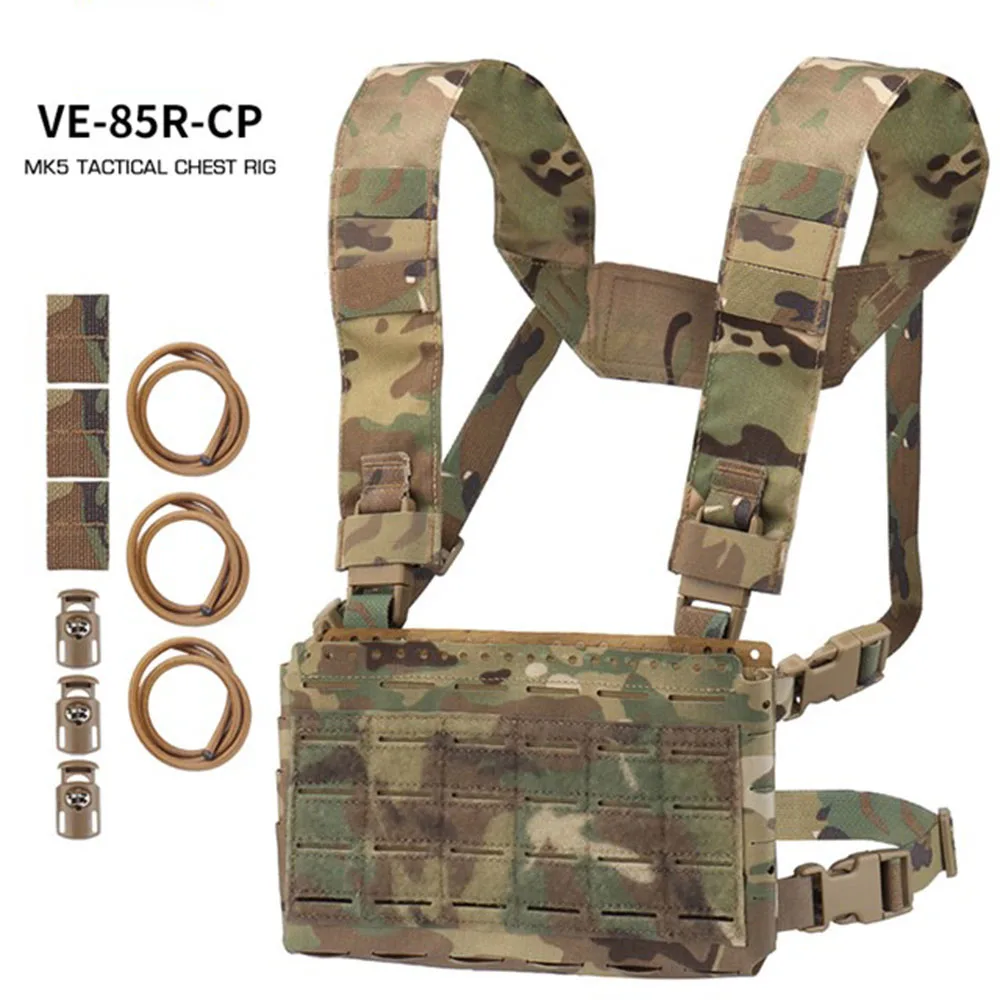 Chaleco táctico MK5 MOLLE Micro Fight Chassis corte láser con placard