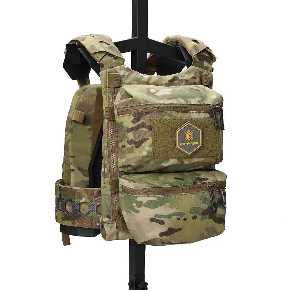 Emersongear-Chaleco táctico para FRO Style V5, Panel trasero, doble bolsa con cremallera, mochila multiusos, caza, senderismo, combate, nailon - imagen 4