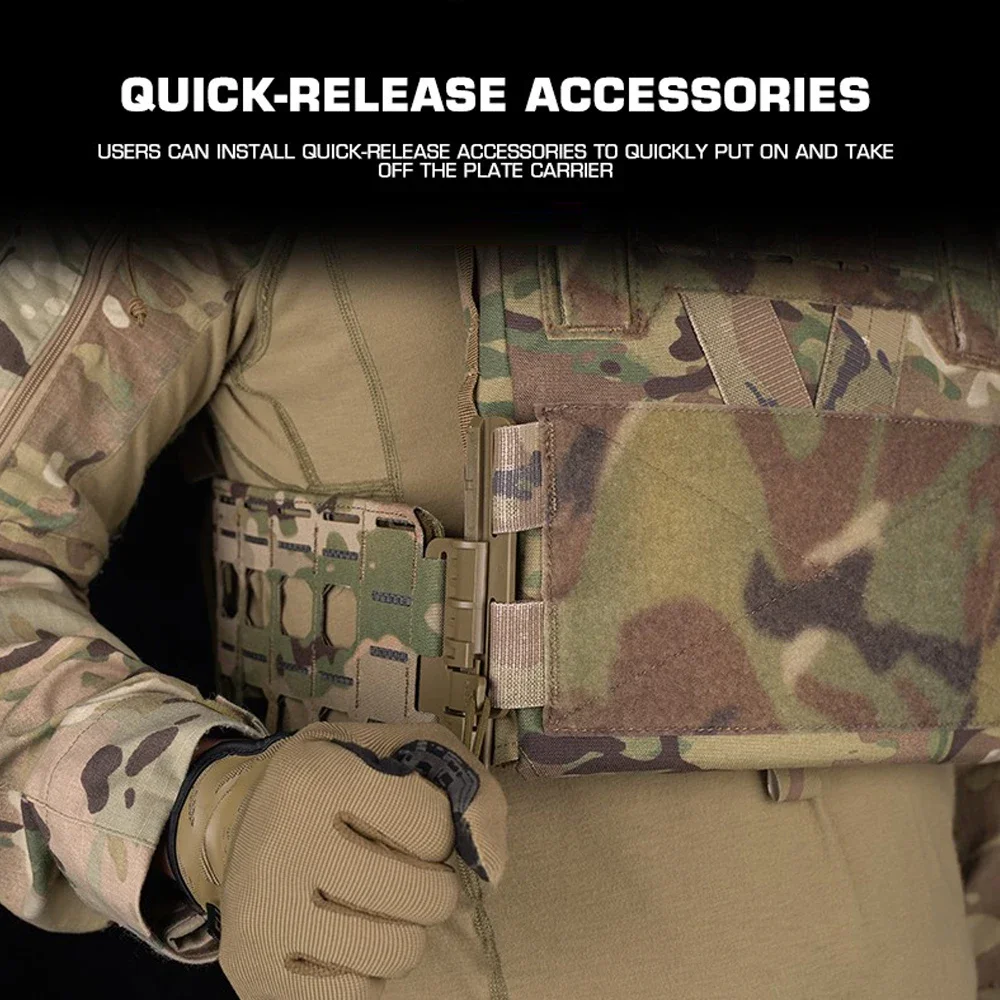 Portador de placa táctica, cinturón MOLLE estilo Agilit K19 KZ, chaleco, faja, adaptador, equipo de caza Airsoft, resistente, sin deformación - imagen 4