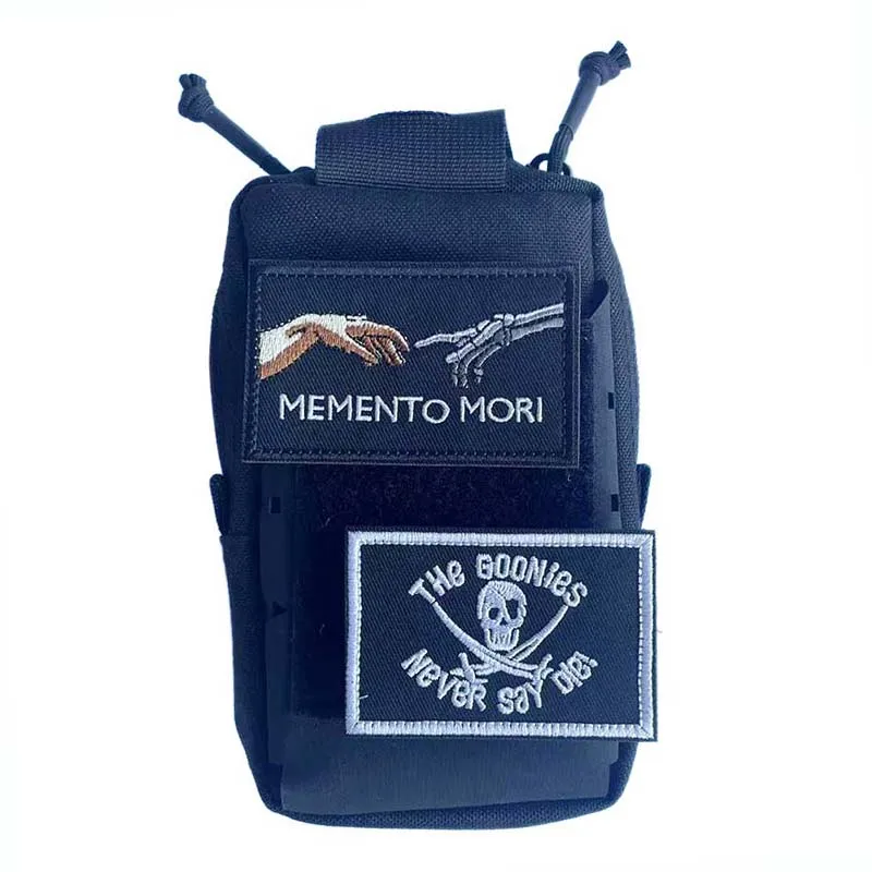 Parches "Never Say Die","Memento Mori", apliques de tela, insignia de moral bordada con calavera, pegatina para mochila con emblema táctico militar - imagen 5