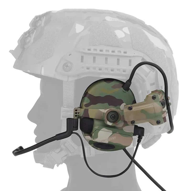 Auriculares tácticos Com Tac C5/adaptador de riel ARC para auriculares con reducción de ruido de pastilla Airsoft serie C II/III C4 C5 C6 - imagen 2