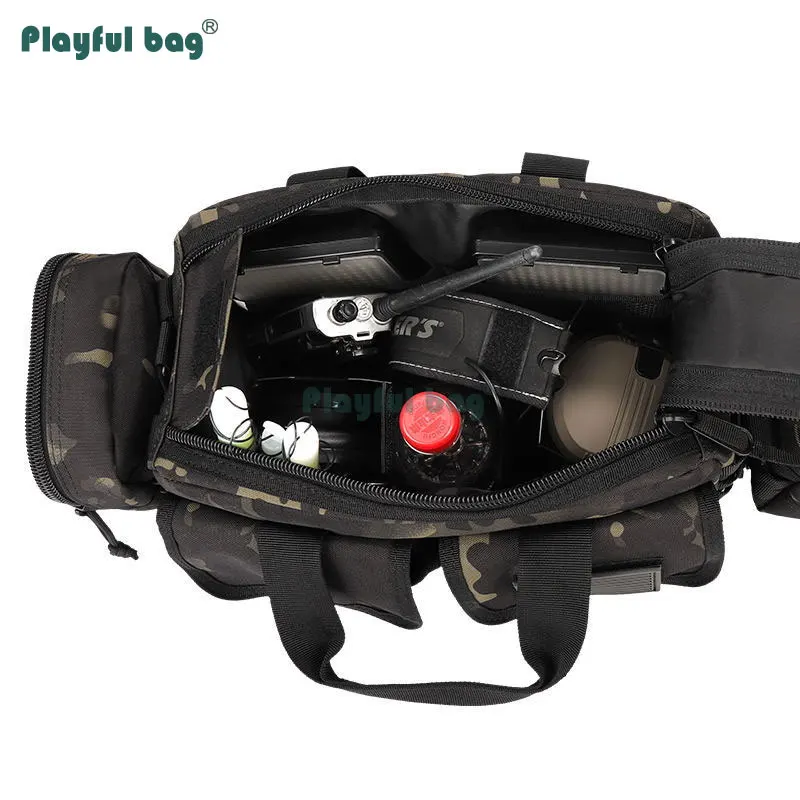 Bolsas de viaje de gran capacidad CAMO, bandolera de hombro de camuflaje para exteriores de nailon 600D, bolso para cámara 3P AVA23 - imagen 5