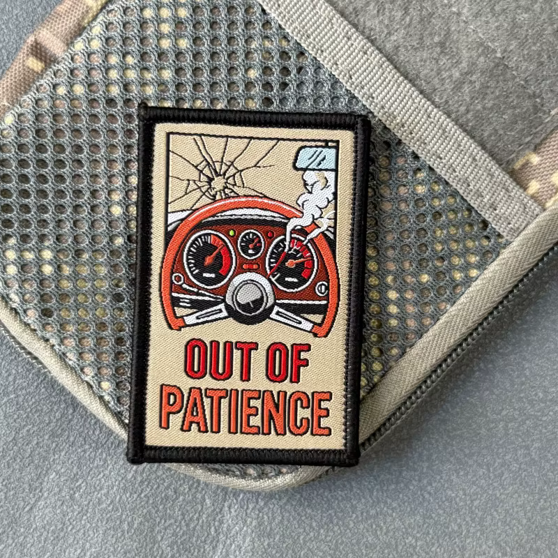Parche táctico moral 'Out of Patience' con velcro para mochila - imagen 5