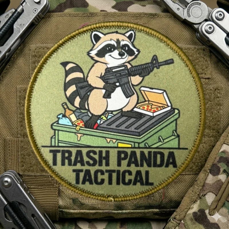 Parche táctico mapache Trash Panda gancho y bucle para brazalete - imagen 5