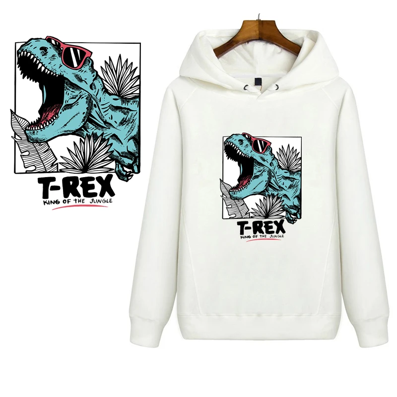 Prajna-Transferencia Térmica de dinosaurio para ropa, parches de transferencia de calor para apliques de ropa, dibujos animados DIY - imagen 4
