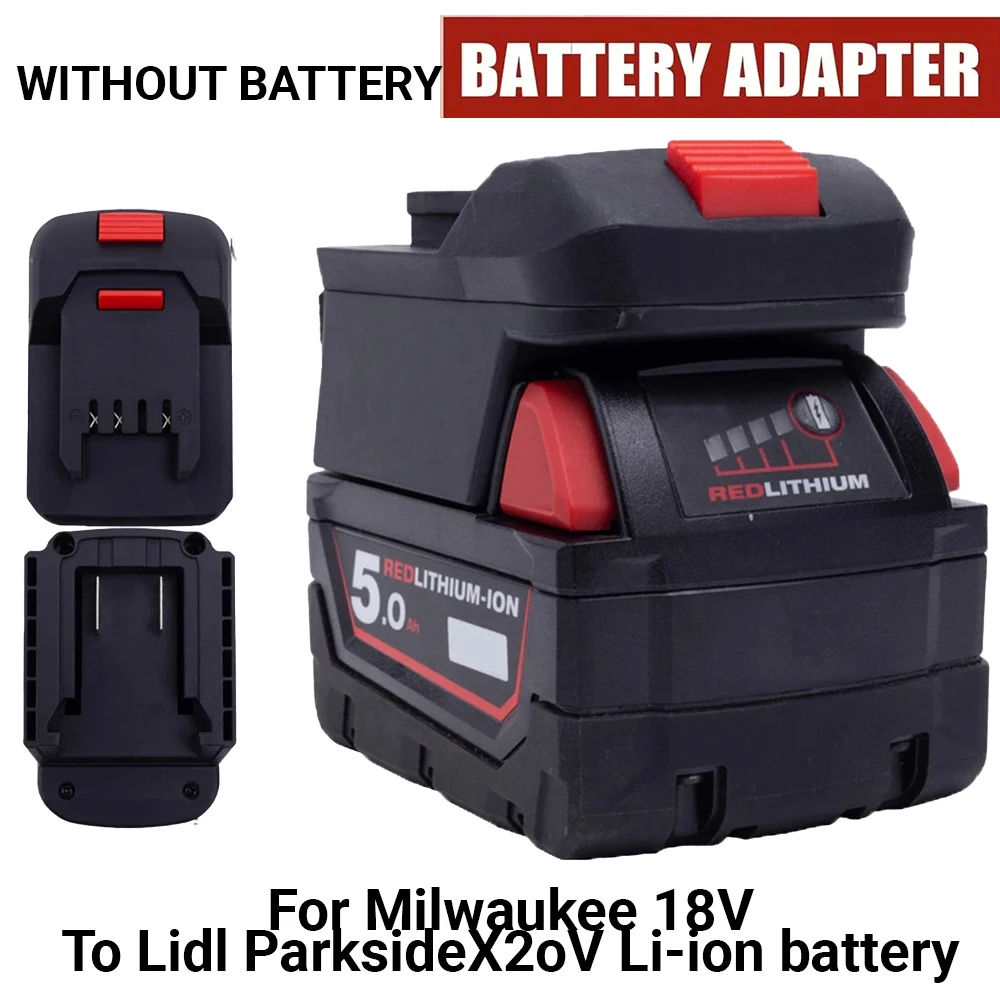 Adaptador para herramientas de iones de litio Lidl Parkside X20V para Milwaukee/Bosch/Makita, adaptador de batería de iones de litio de 18V, accesorios de herramientas eléctricas - imagen 3