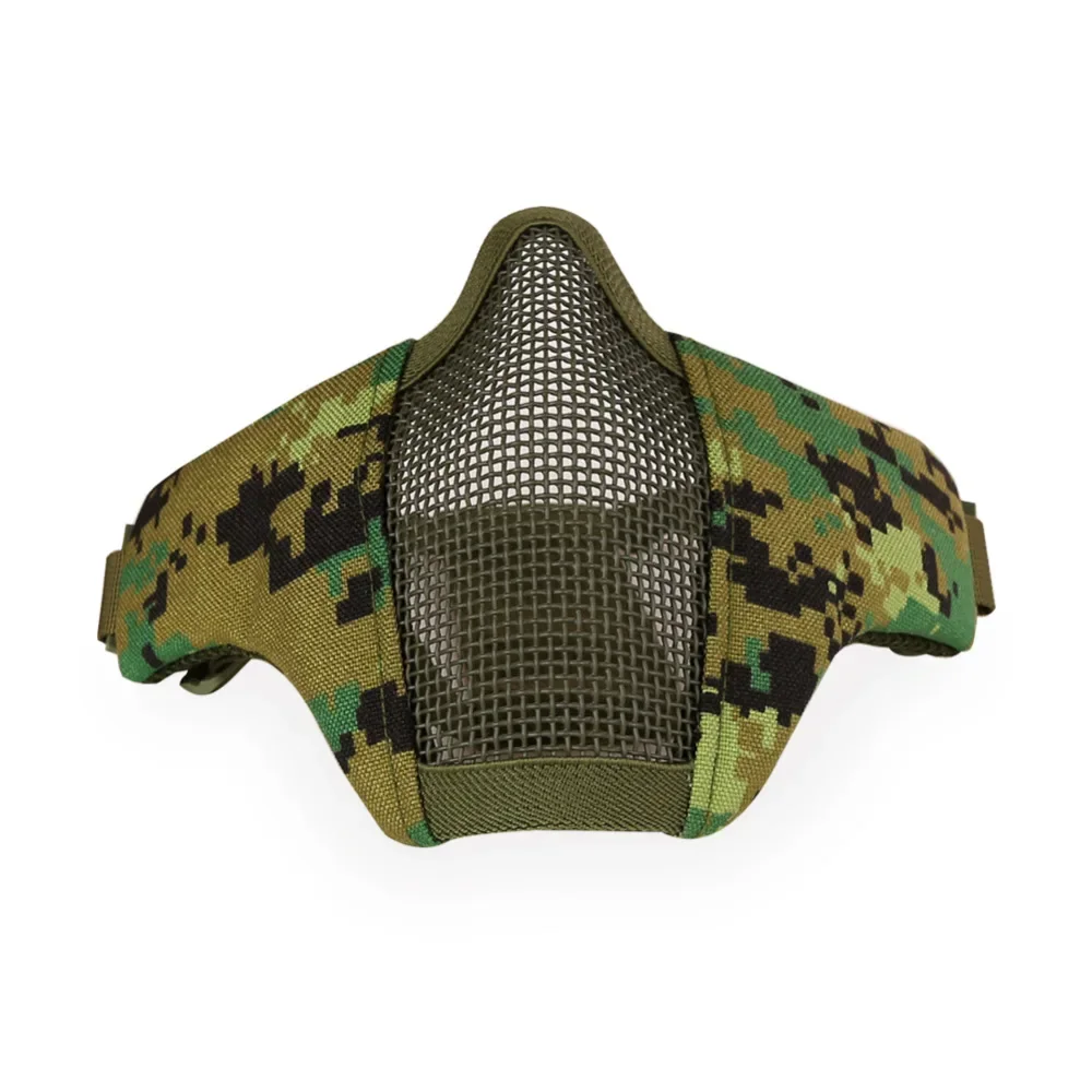 Mascarilla táctica de malla metálica, máscara protectora transpirable de media cara, Airsoft, Paintball, para disparar, militar, CS - imagen 3
