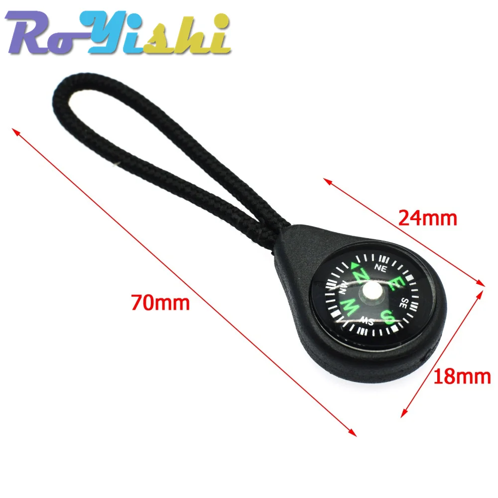 Compass Zipper Pull con correa para mochila, traje de gimnasio, accesorios de ropa, negro, 5 unids/lote por paquete - imagen 2