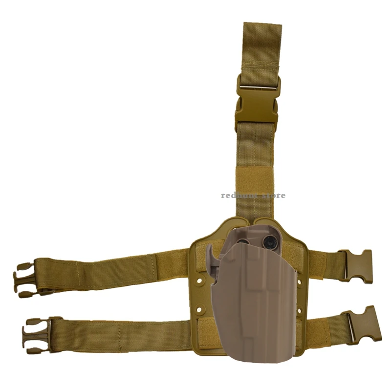 Funda táctica de muslo para mano derecha, funda de pistola de pierna caída de liberación rápida para CS Shooting Glock 38 19 23 H & K USP Compact - imagen 3