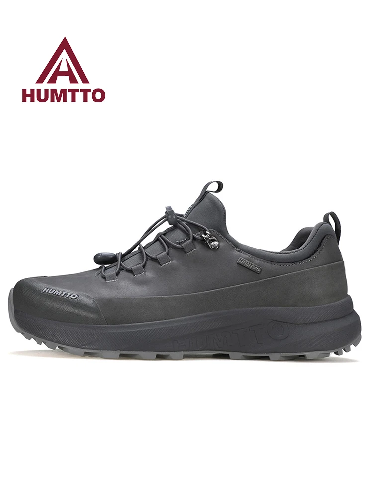 HUMTTO-zapatos de senderismo de piel de vaca para hombre, botas deportivas para la nieve, zapatos de escalada, botas de viaje, zapatillas de Trekking cálidas para exteriores para invierno - imagen 2