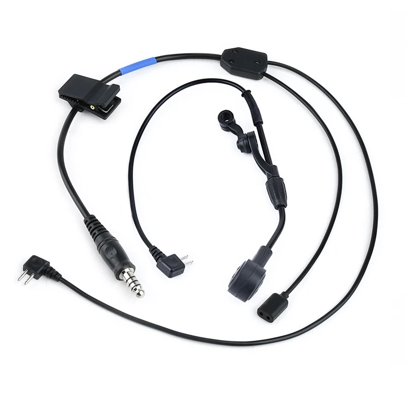 WADSN versión de Wiress, auriculares Comt C3, micrófono PTT, Cable PTT, versión de Nylon, adaptador de auriculares para caza, enchufe 7,0 nuevo - imagen 2