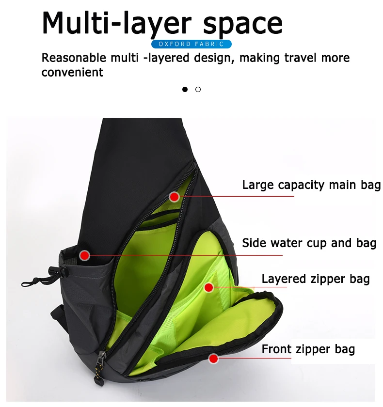 Mochila de viaje para ciclismo al aire libre para hombres y mujeres, bolsos de hombro, mochila de senderismo, Camping, bolsa de pecho táctica de pesca multifuncional - imagen 4