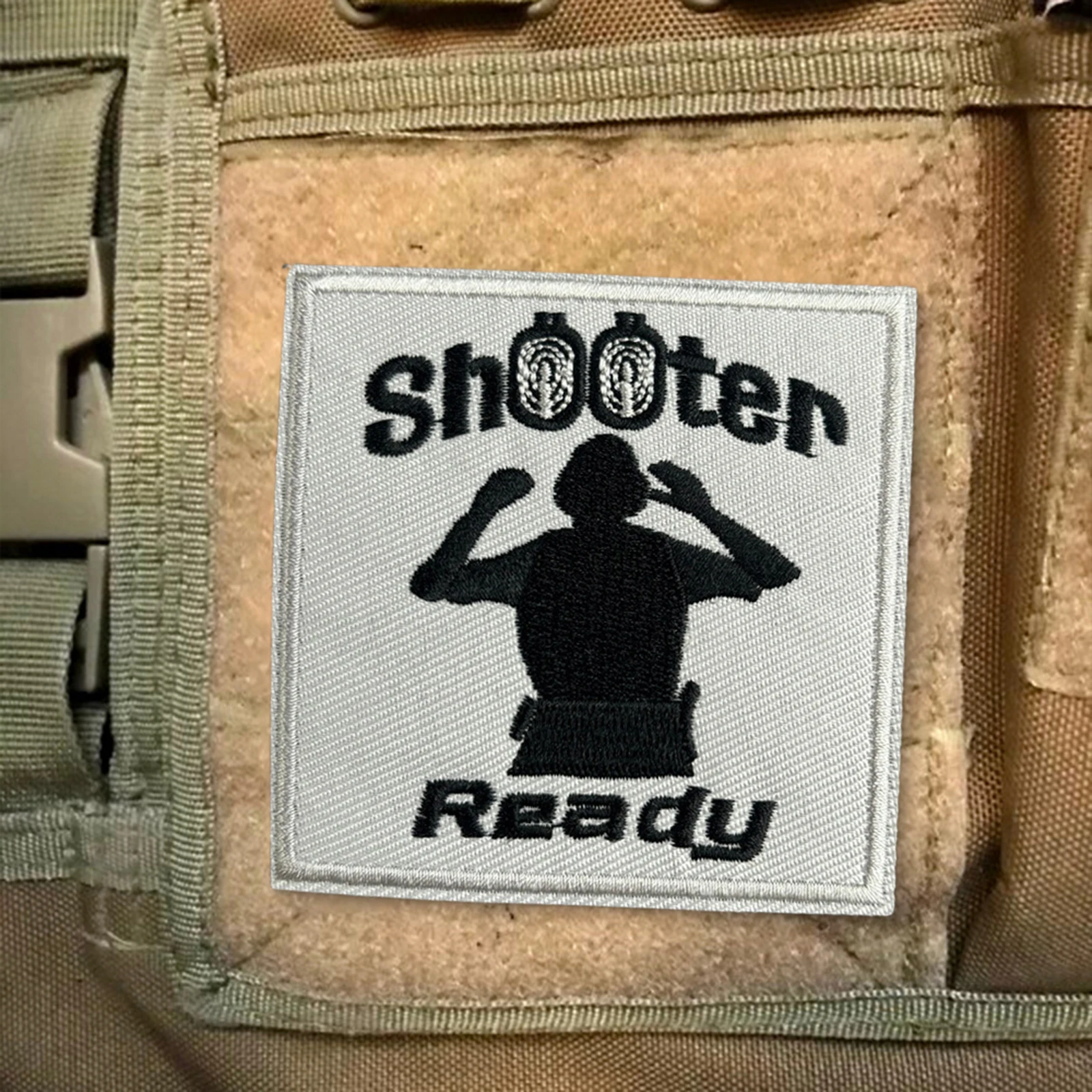 Parche táctico listo para tirador, parches bordados con gancho y bucle, brazalete, insignia de moral del ejército militar, pegatinas decorativas para chaleco y mochila - imagen 3