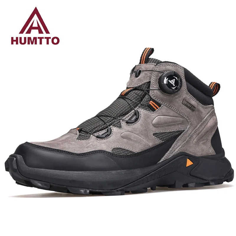 HUMTTO 2025 Botas de senderismo para hombre, zapatos de trekking de cuero de vaca para hombre, zapatillas deportivas informales para exteriores, escalada, montaña, caza y caminar - imagen 3