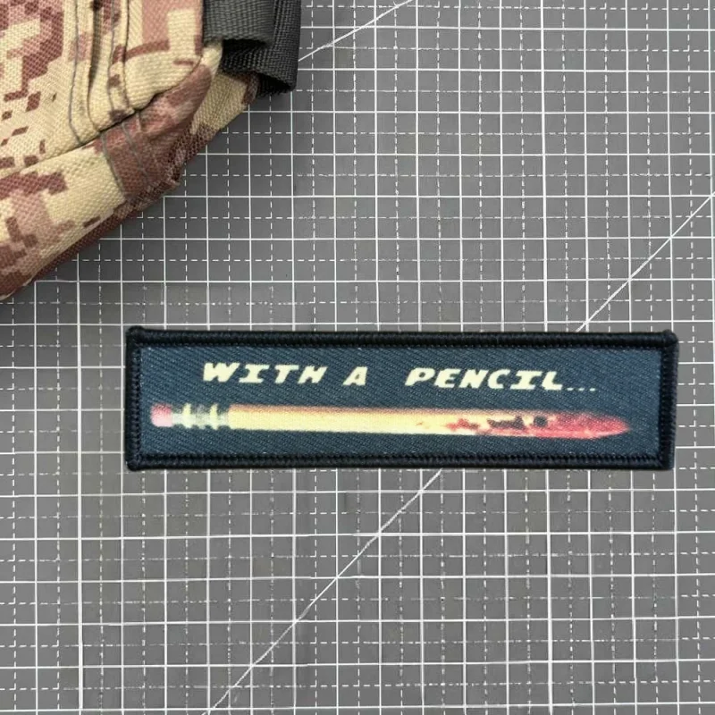 Bring A Pen-parche con estampado de lápiz de sangre para chaleco, insignia de moral con gancho y bucle, pegatinas decorativas para mochila, parches para brazalete para ropa - imagen 4