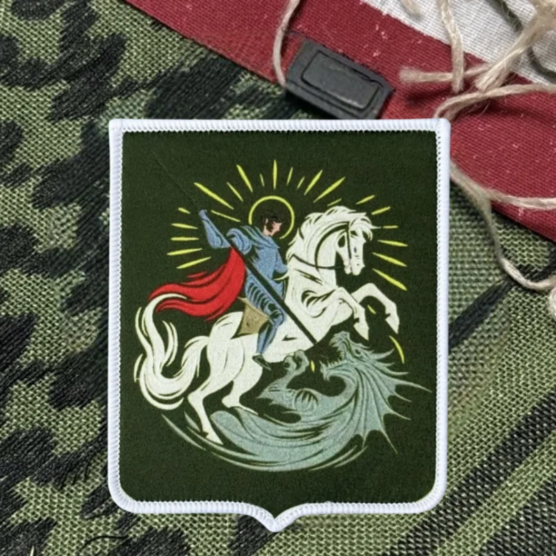 Parche estampado de George The Victorious, chaleco táctico, insignia de moral con gancho y bucle, pegatinas decorativas para mochila, parches para brazalete para ropa - imagen 2