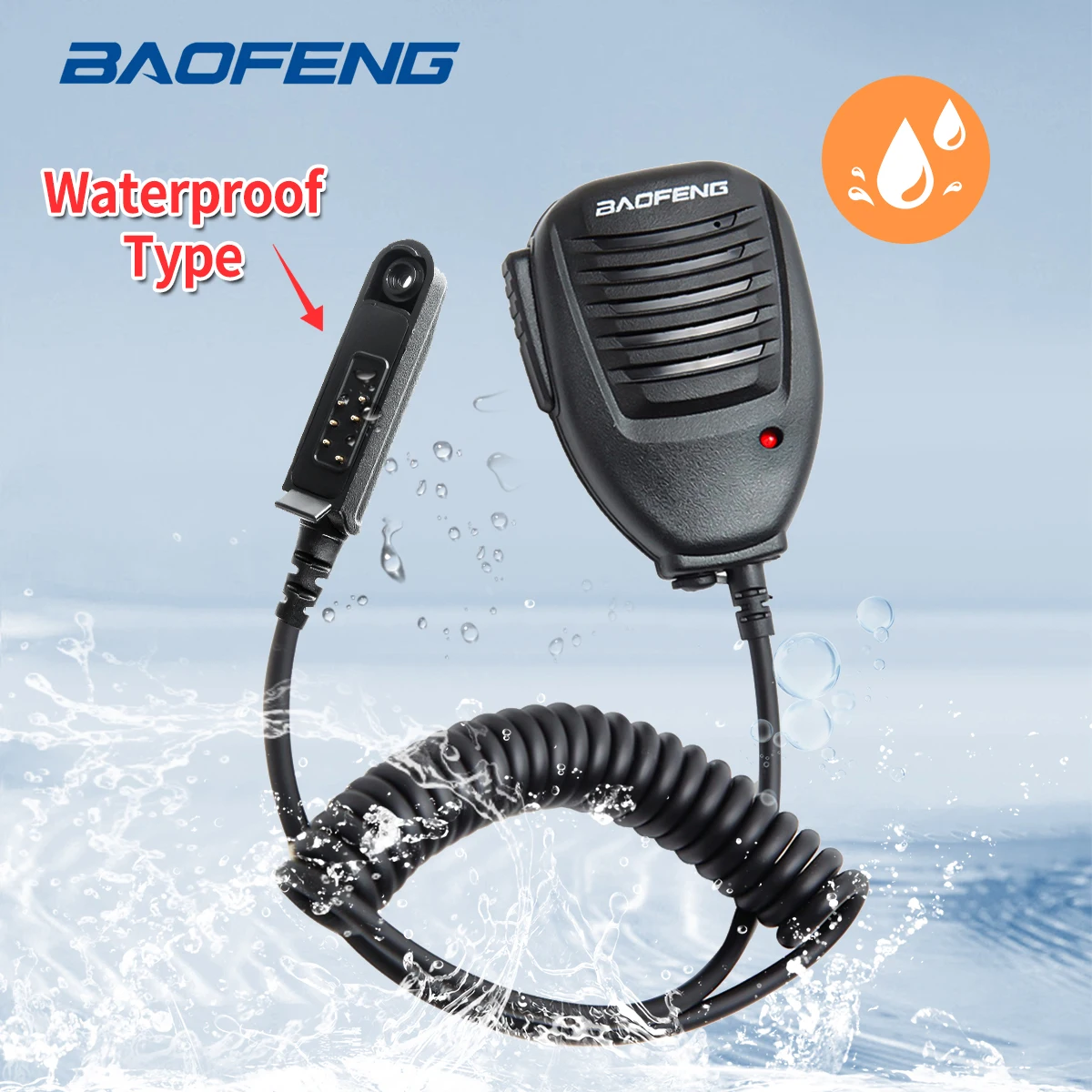 Baofeng-walkie-talkie UV-9R PRO, altavoz impermeable, micrófono de hombro, PTT, para UV-9R PLUS, UV-9R, BF 9700, Radio Ham