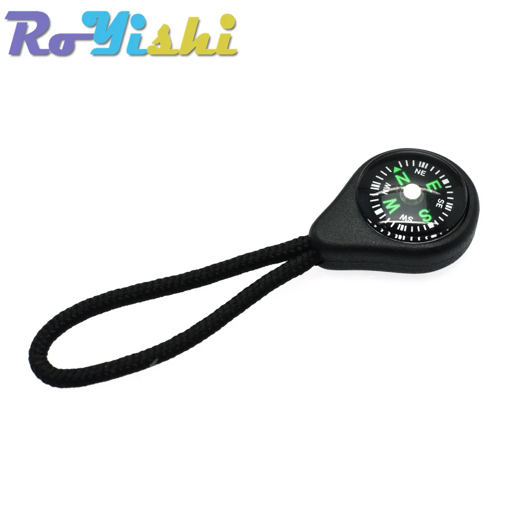 Compass Zipper Pull con correa para mochila, traje de gimnasio, accesorios de ropa, negro, 5 unids/lote por paquete - imagen 4