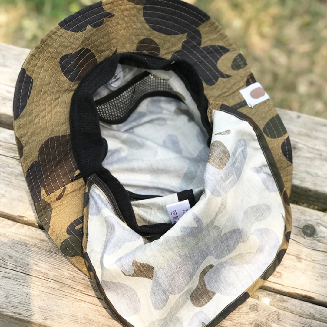 Sombrero de pescador de camuflaje para niños, capa de malla grande, lavabo colgante, mediano y grande, primavera y verano - imagen 2