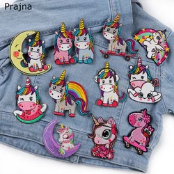 Parche termoadhesivo bordado de unicornio arcoíris para planchar