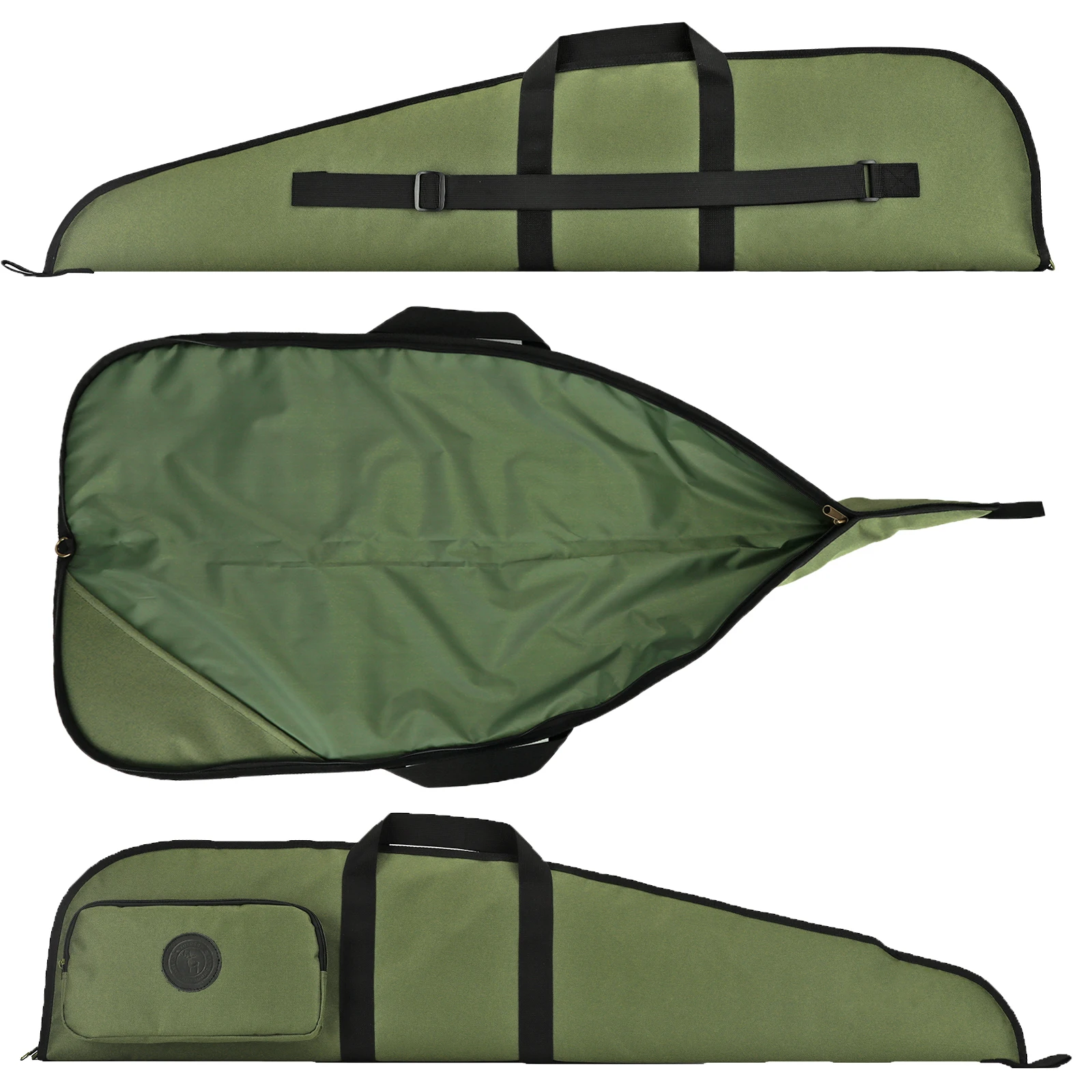 Tourbon-funda protectora para Rifle de nailon, bolsa protectora para pistola de 112cm, Estuche de transporte para tiro, acolchado suave con bolsillo, caza verde - imagen 4