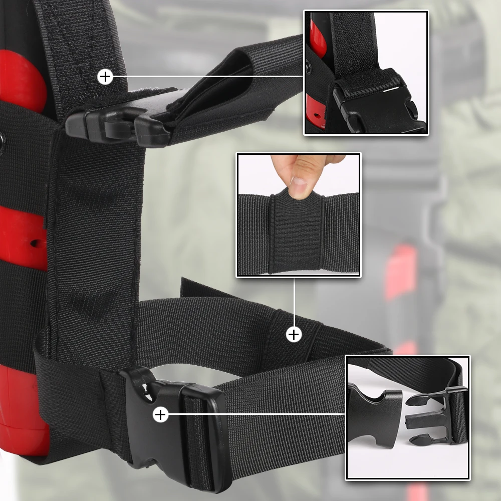 Soporte de mano para pulverizador de fuego, bolsa para botella de agua, bolsa para espray de pimienta para muslo, funda para extintor MK9 con tapa abierta para exteriores - imagen 4