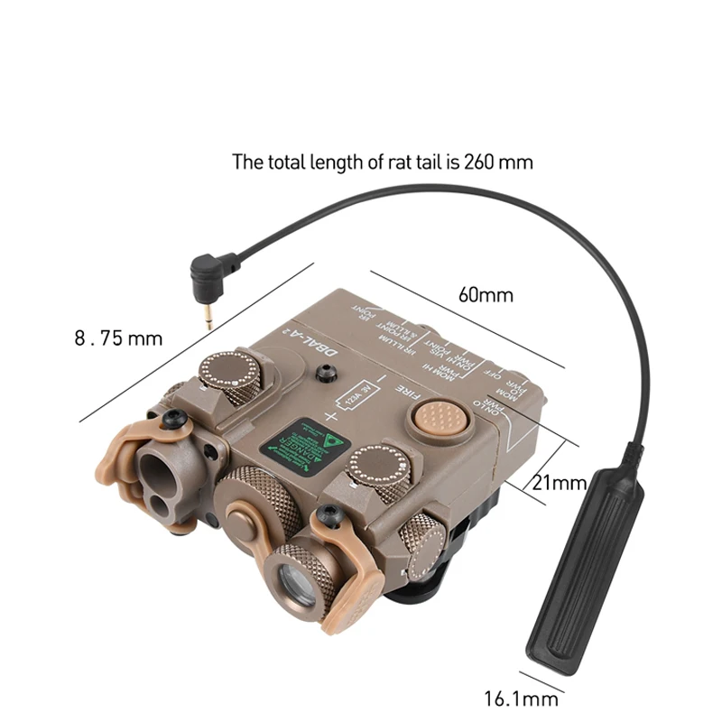 DBAL A2-linterna táctica de nailon, estroboscópica sin láser Luz Blanca, No IR Fit, riel Picatinny, accesorios para Rifle de caza - imagen 2