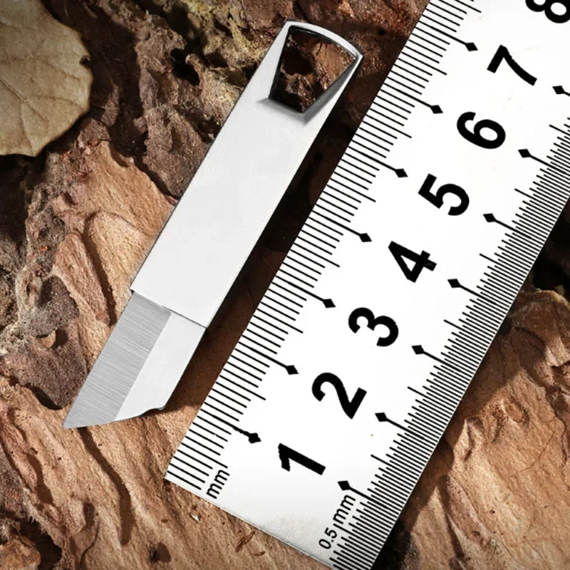 Mini cuchillo recto para llavero colgante, acampar aire libre - imagen 4