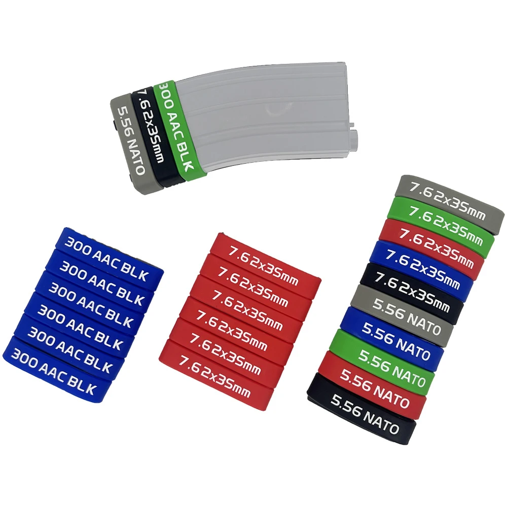 Paquete de 6 bandas para marcar revistas, 5,56 Nato, 7,62x35mm, 300 ACC Blackout, identificación de calibre - imagen 4