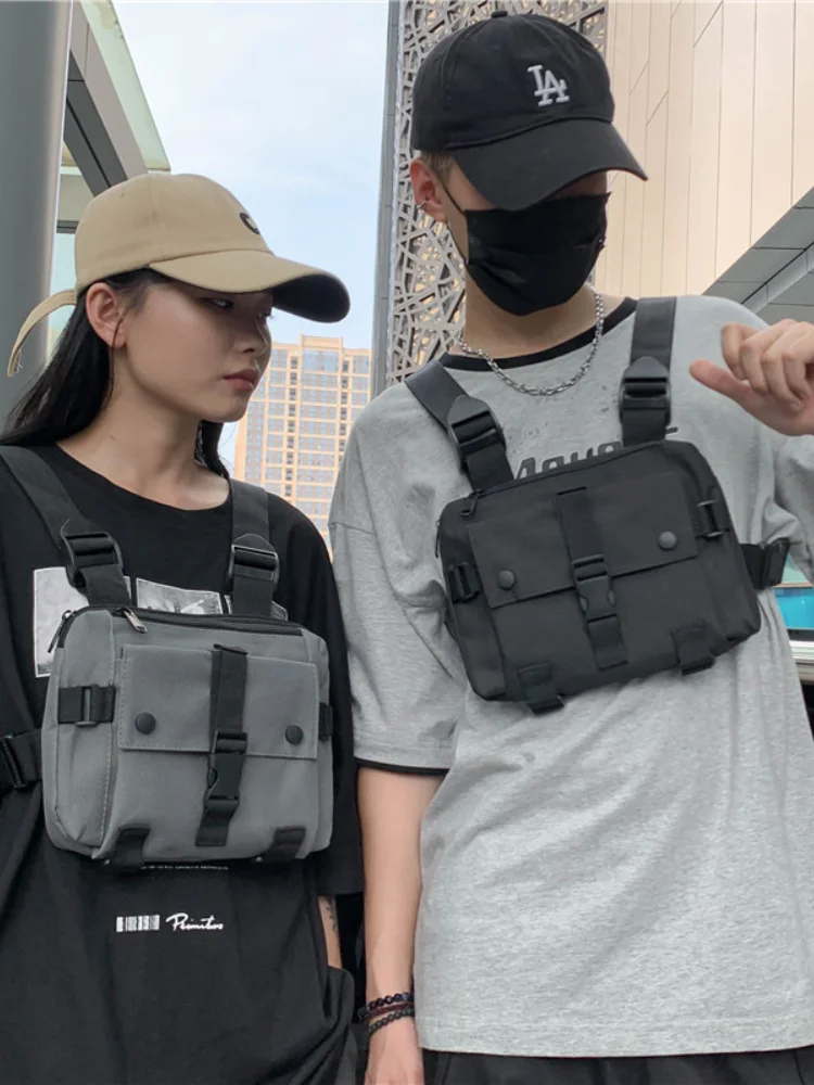 Chaleco táctico de tendencia Hip Hop, bolsa colgante para el pecho - imagen 5