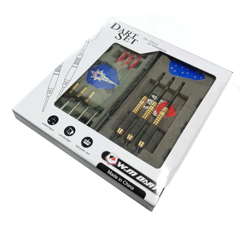 Juego de dardos duros suaves de latón portátil, agujas de conversión de peso ajustables, eje de nailon, herramienta de vuelos de dardos para mascotas, juego de interior, 18g - imagen 2