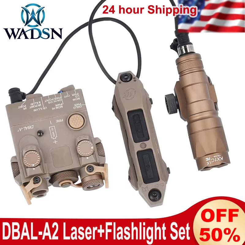 WADSN Surefir M300 M600 linterna Nylon DBAL A2 indicador de punto rojo verde caza táctica interruptor de presión de Control Dual