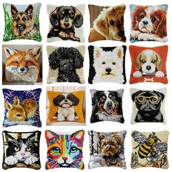 Kit de bordado nudo gatos y perros para funda almohada decorativa