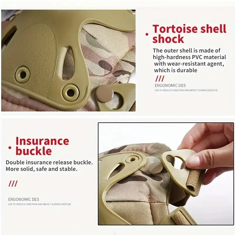 Rodillera ajustable EVA, antideslizante para caza, senderismo, montar, juegos de tiro - OD Verde - imagen 3