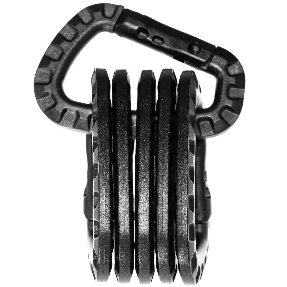 LLavero de mosquetón táctico de 6 piezas, anillos en D, Clip de engranaje a presión de resorte, ganchos de utilidad, hebilla colgante para mochila, Camping al aire libre, viaje - imagen 2