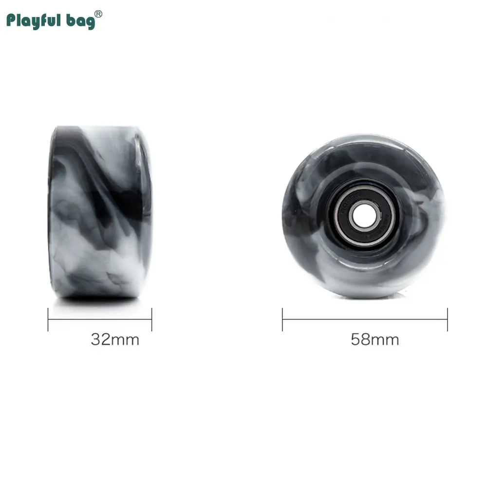 Juego combinado de ruedas de colores mezclados de 58x32MM para patines dobles, cabezal de freno de PU, rodamiento 608RS, accesorio de rueda 82A AMB283 - imagen 3