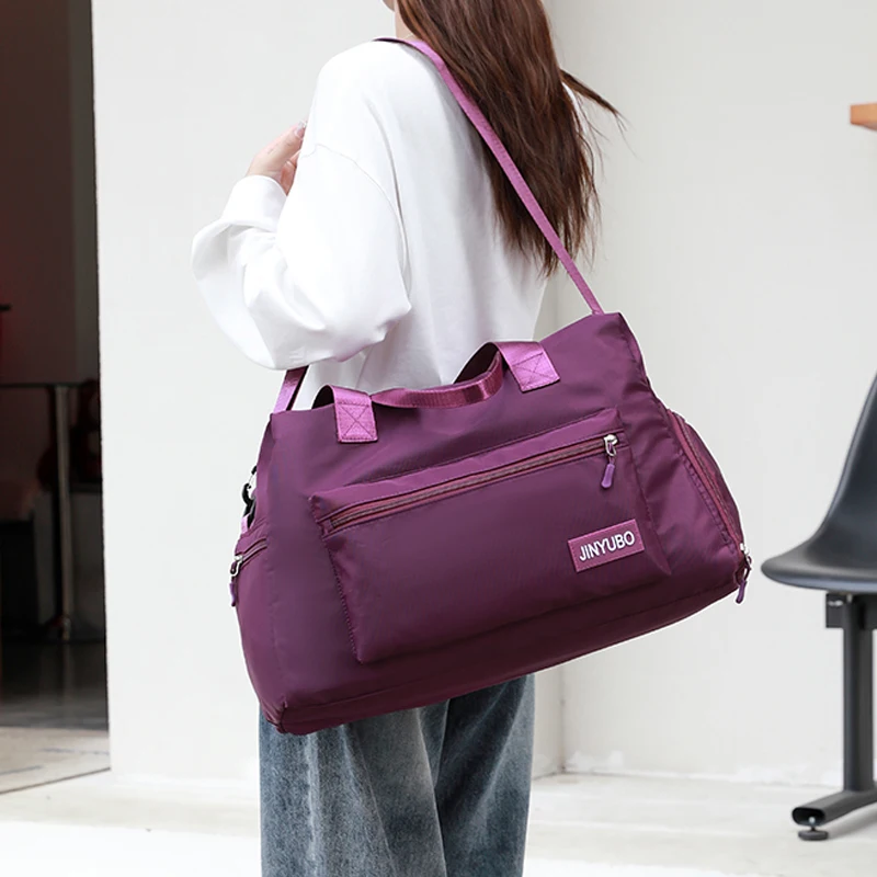 Bolsa de lona deportiva para gimnasio, bolsas de Yoga para Fitness con paquete de zapatos, bolso para acampar y senderismo al aire libre, bolso grande para equipaje de natación en seco y húmedo - imagen 3