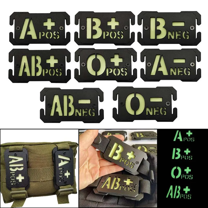 Parches de equipo táctico de insignia de reconocimiento al aire libre luminosa tipo sangre, emblema uniforme de sujeción de aplique de accesorio de mochila - imagen 2