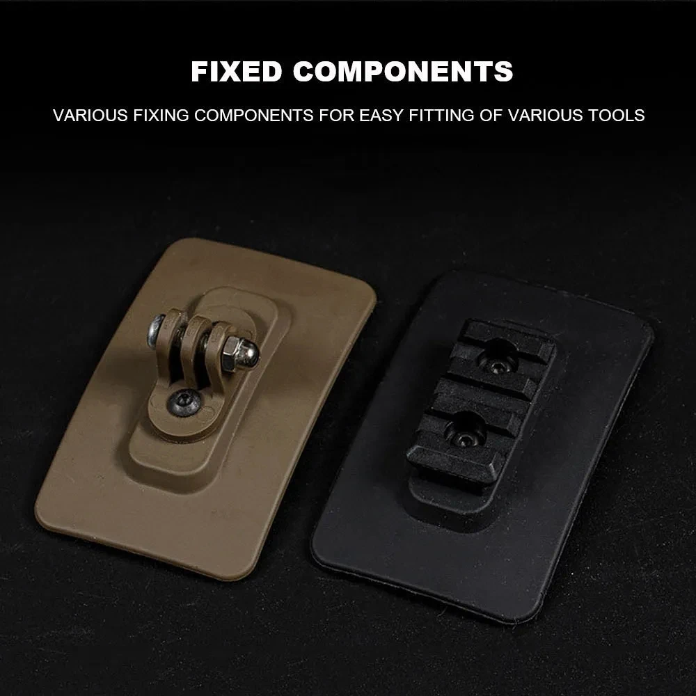 Adaptador de cámara para casco táctico, Base de montaje fijo, soporte de linterna, gancho de nailon - imagen 4