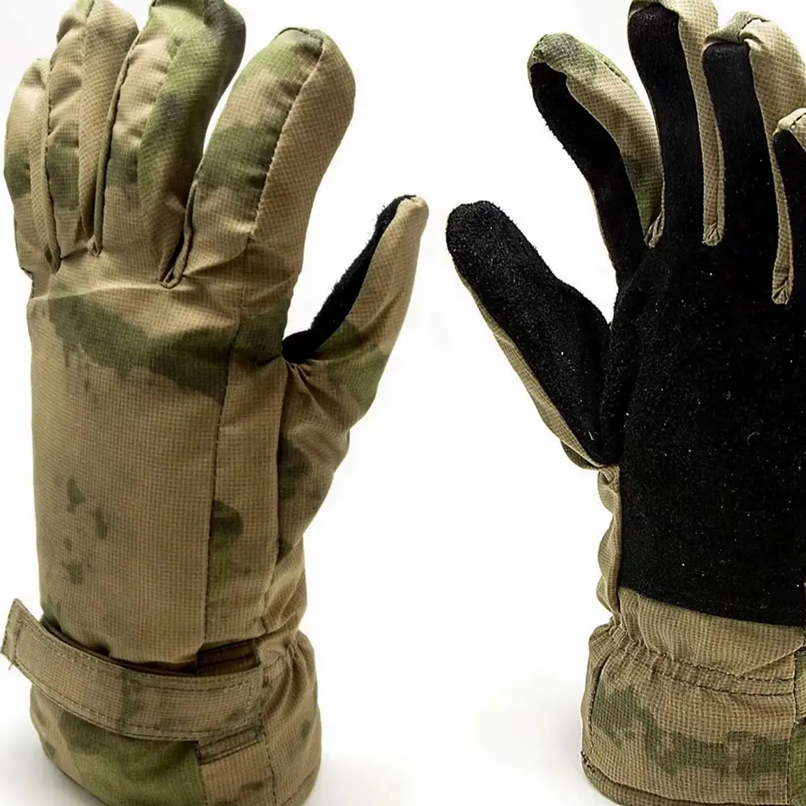 Guantes de trabajo tácticos de cinco dedos resistentes con aislamiento de invierno de camuflaje de ruinas rusas para protección de manos - imagen 3