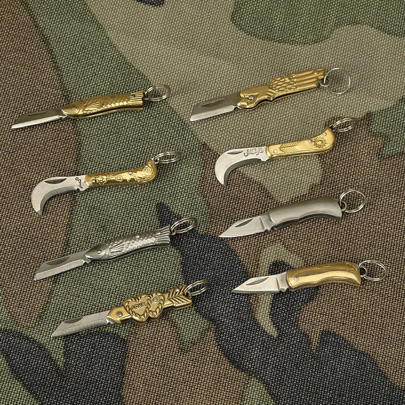 Mini cuchillo de bolsillo plegable para desempaquetar, pequeño llavero de regalo de autodefensa, hoja de cuchilla colgante, cortador portátil, herramienta para exteriores - imagen 2