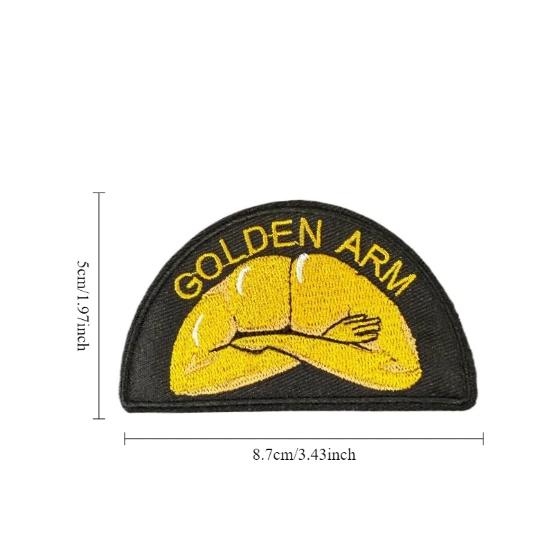 Insignia de moral bordada "Golden Arm", parche táctico con gancho y bucle, brazalete militar, ropa, pegatinas decorativas para mochila - imagen 5