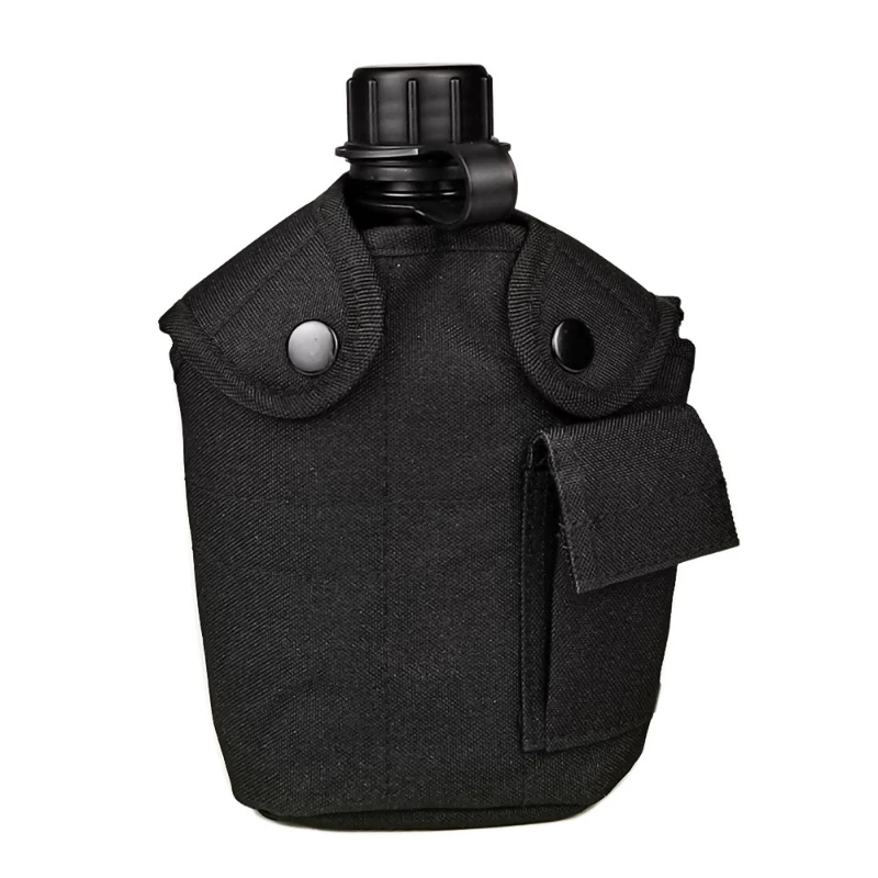 Botella de agua de camuflaje militar para acampar al aire libre, 1L, con bolsa para acampar, senderismo, supervivencia, escalada, accesorios - imagen 4