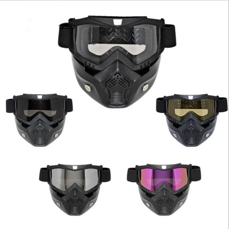 Gafas de seguridad a prueba de viento, máscara extraíble a prueba de polvo, protección UV, gafas protectoras tácticas para bicicleta y motocicleta, máscaras faciales - imagen 2
