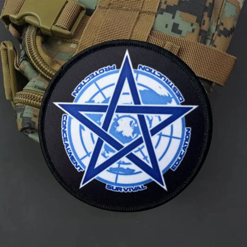 SCP Global Coalition oculta parche con estampado táctico parche de gancho y bucle insignia de moral militar emblema brazalete ropa mochila pegatinas - imagen 4