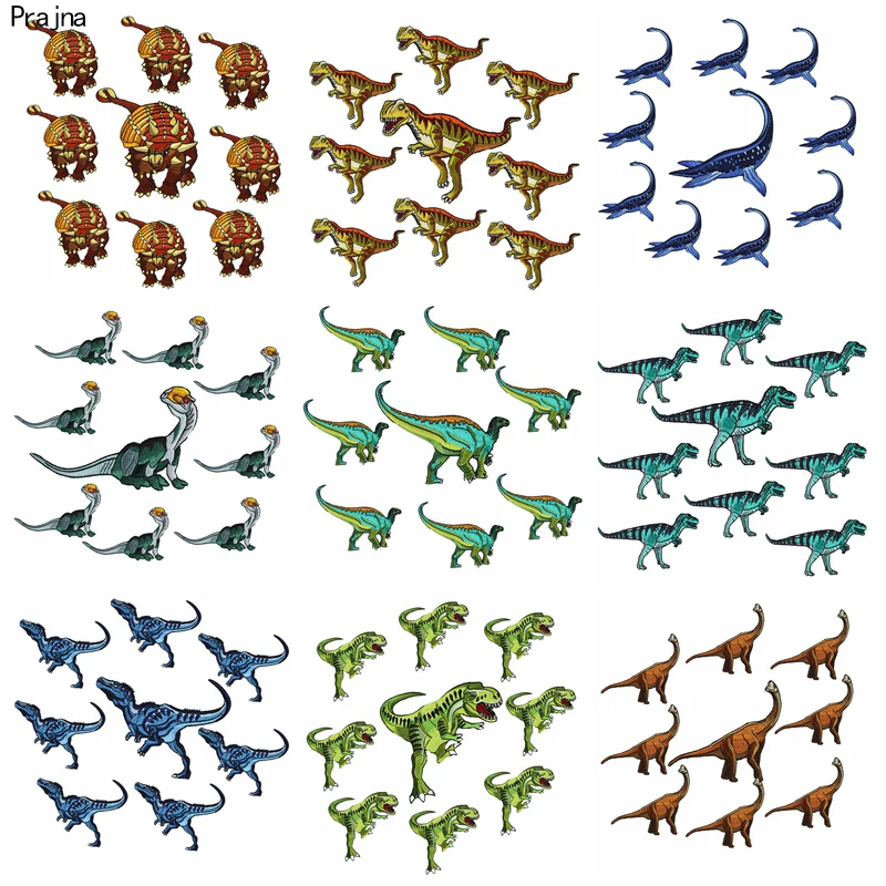 Parches bordados para planchar en ropa, apliques de dinosaurio de dibujos animados, parches de costura en ropa DIY, venta al por mayor, 10 piezas - imagen 2