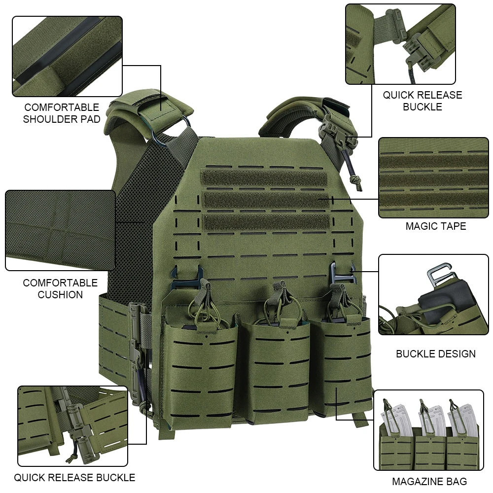 Paneles delanteros con bolsas para revistas 556 y sistema MOLLE