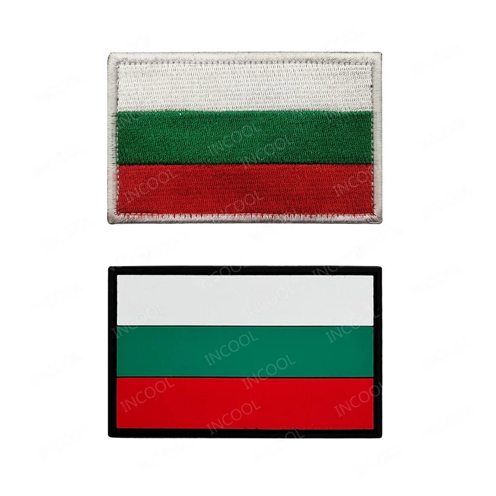 Parche bordado de bandera de Bulgaria de goma de PVC, tira de banderas de Bulgaria, apliques, decoración, insignias de hombro para ropa, mochila, gorra - imagen 2