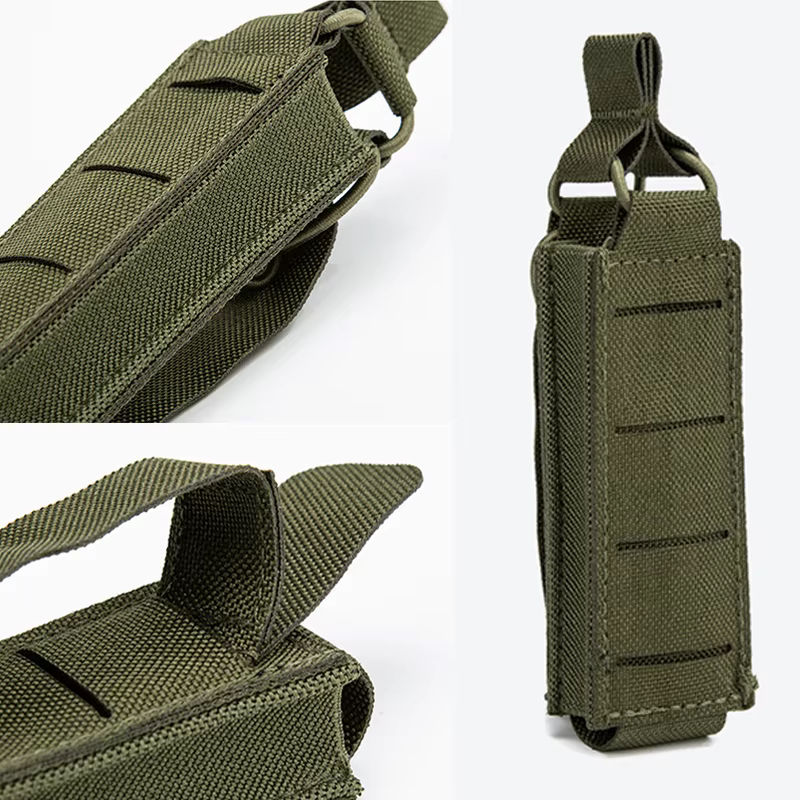 Portacargador MOLLE de nylon cortado con láser táctico para linterna - imagen 4